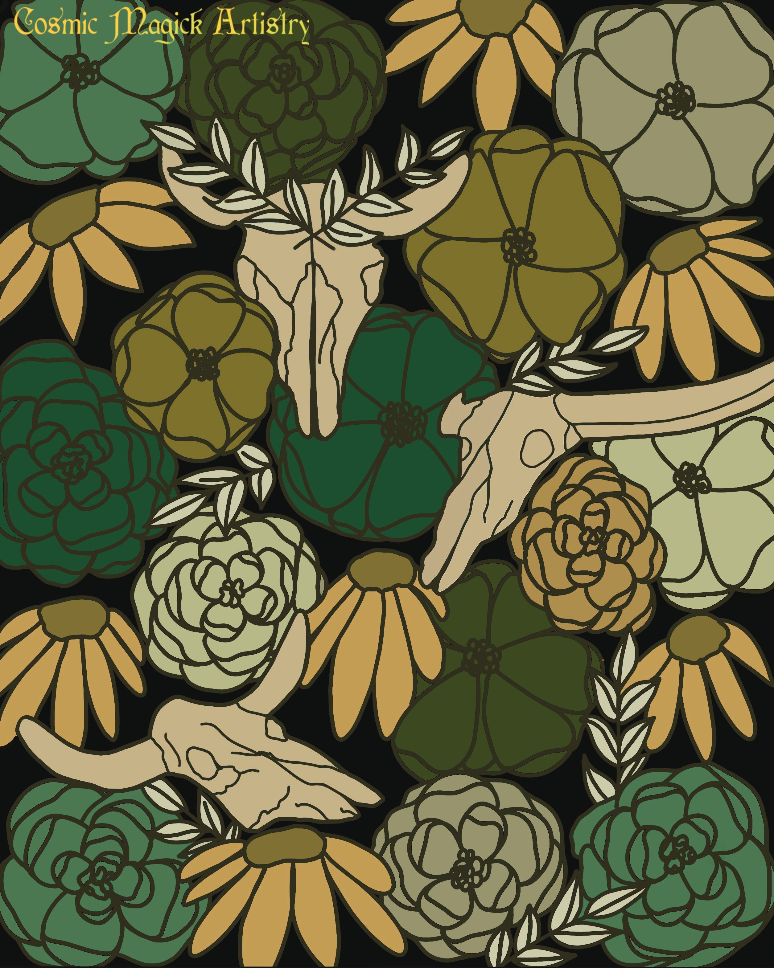 Earthy Cow Skull Art Prints